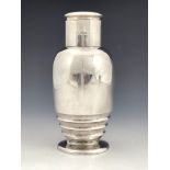 An Art Deco silver cocktail shaker, Josiah Williams and Co., London 1936