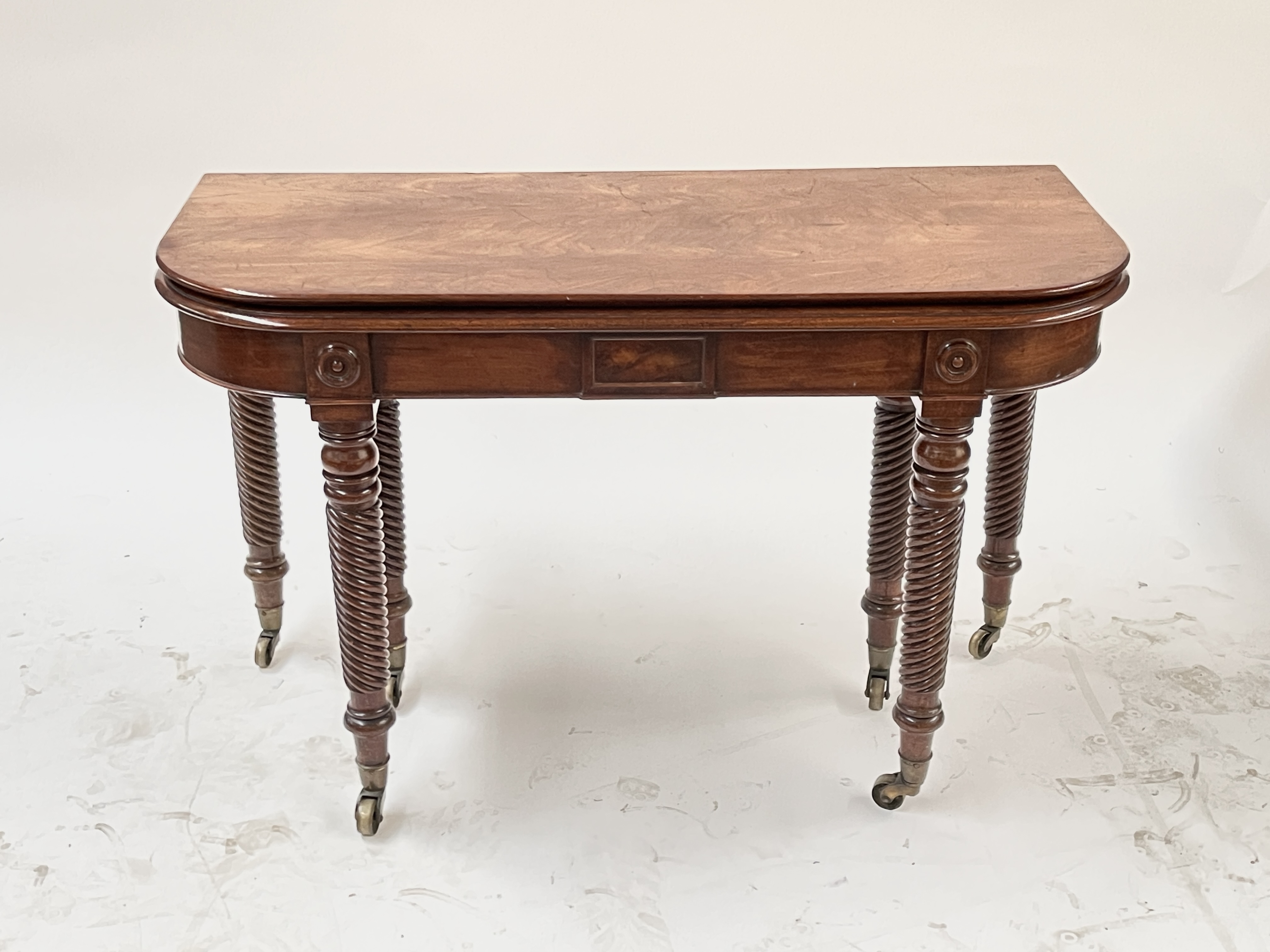 A George III mahogany metamorphic D-end dining table, circa 1810, with three additional leaves, - Image 2 of 3