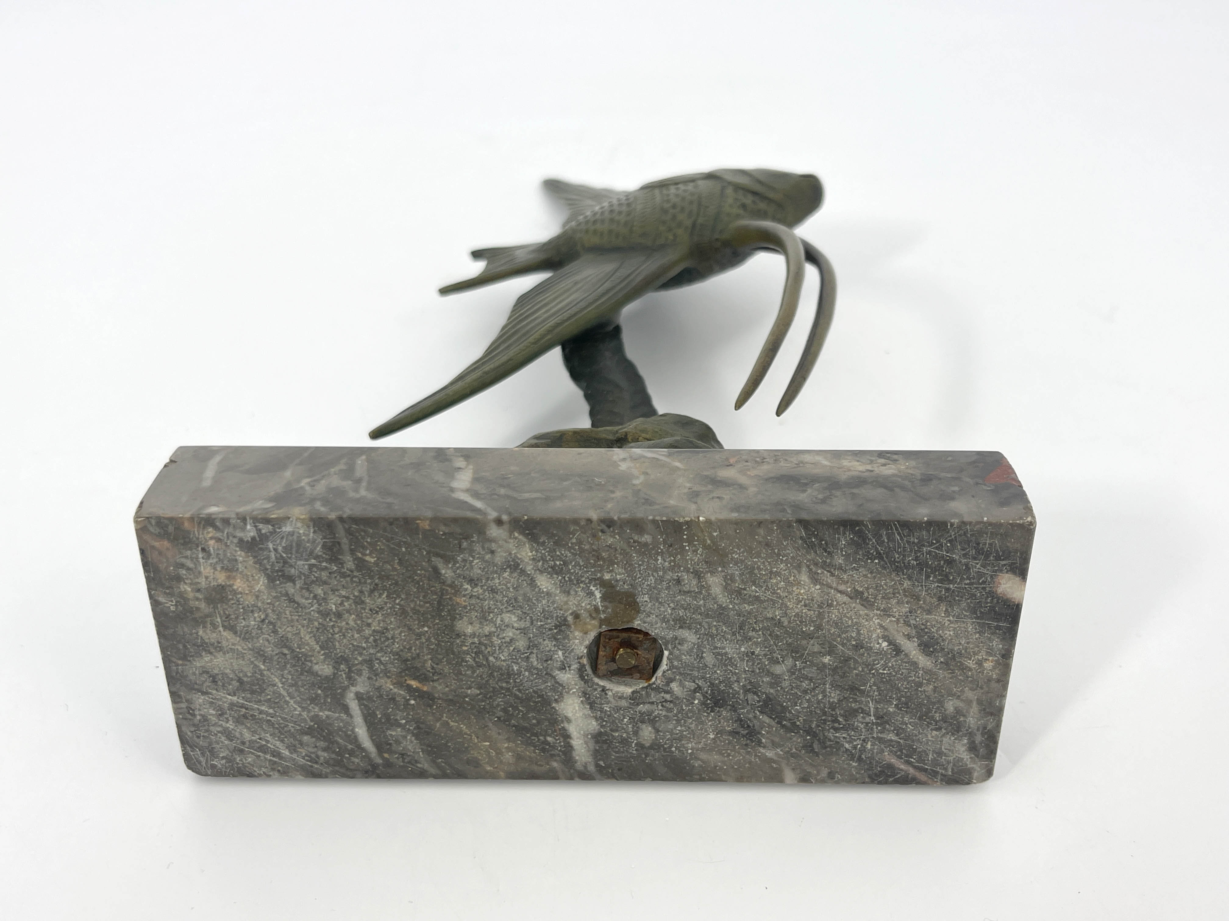 Georges H Laurent, an Art Deco bronze figure of a fish - Image 5 of 5