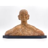 D H Chiparus, a terracotta bust portrait of a young woman, modelled on Julienne Lullier, her