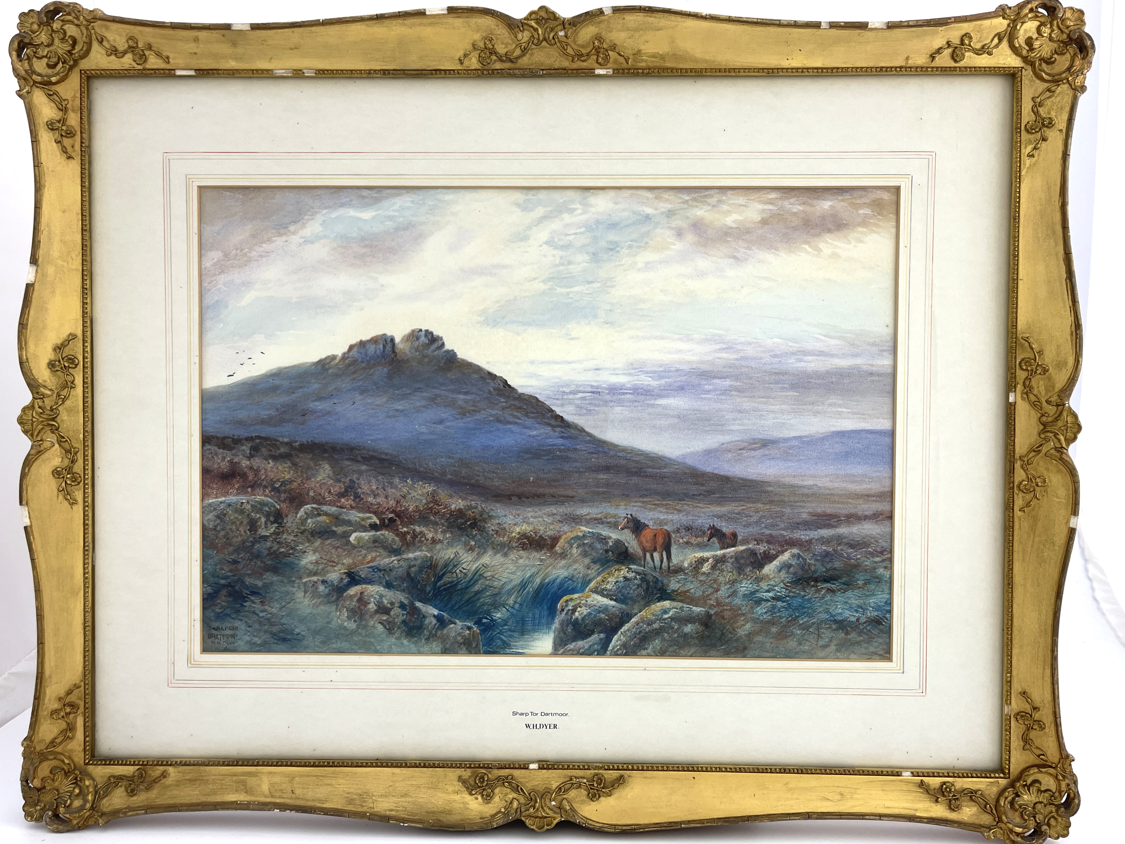 William Henry Dyer (British, act.c.1890-1930), Sharp Tor, Dartmoor, signed and titled l.l., - Image 3 of 4