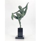 An Art Deco patinated art metal figure