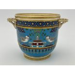 Christopher Dresser for Minton, an Aesthetic Movement twin handled ice bucket or seau