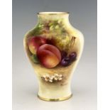 Moseley for Royal Worcester, a fruit painted vase