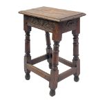 A Jacobean oak joint stool