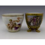A Meissen painted cabinet cup and a Vienna cup
