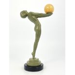 Max Le Verrier, an Art Deco patinated art metal figure