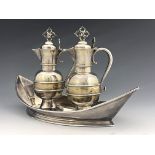 A Victorian Gothic Revival silver and parcel gilt cruet, Charles Reily and George Storer, London 184