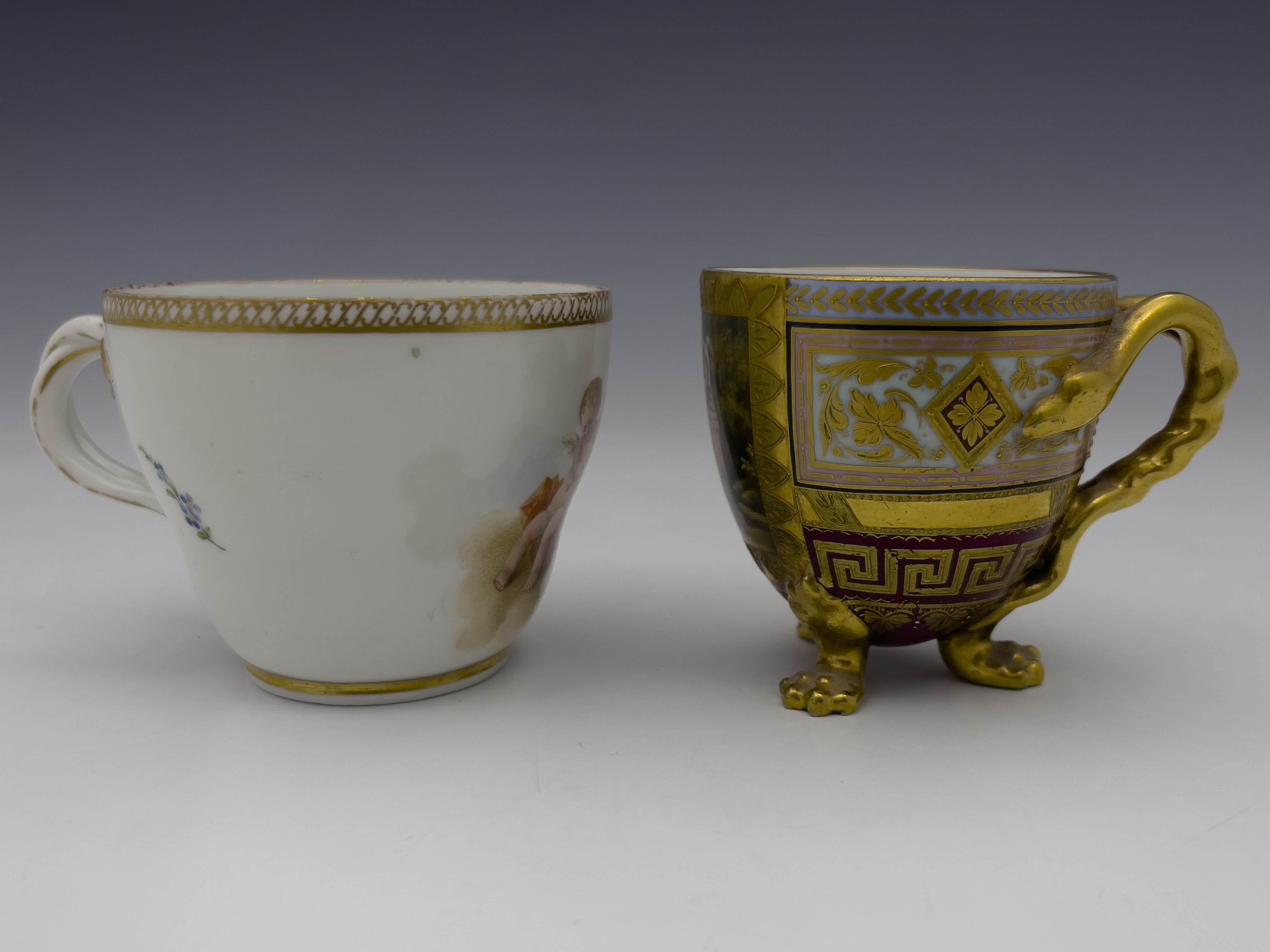 A Meissen painted cabinet cup and a Vienna cup - Image 5 of 5