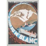 Mont Blanc poster, 1980s re-issue, 85cm x 62cm