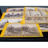 A collection of late 19th/early 20th century photographic stereocards, scenes including the Garden