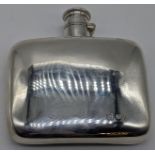 A late Victorian silver hip flask, hallmarked London, maker John Johnson & Alfred Springthorpe,