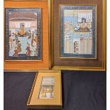 3 Mughal Indian gouaches