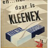 A 1947 Kleenex Tissues advertising poster by Marge, published by International Cellucotton