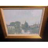 20th century British School, landscape scene, oil on board, signed indistinctly lower left and to
