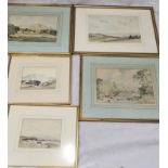 Percy Lancaster (1878-1951), 5 landscapes, watercolours, signed (5)