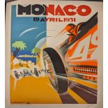 After B.Minne, Monaco Grand Prix poster, 100cm x 68cm