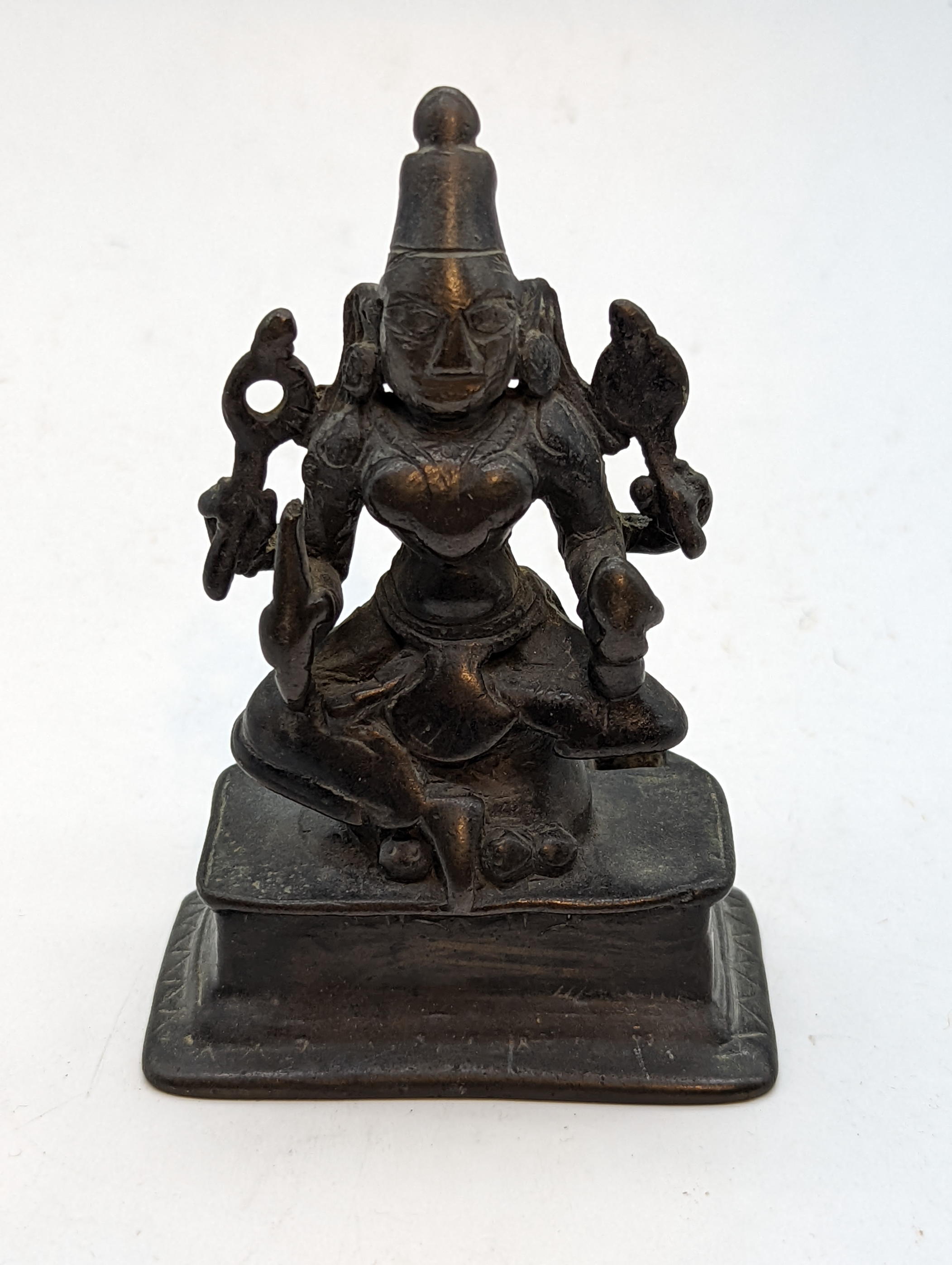 An Indian Bronze of Hindu Goddess Lakshmi, Tamil Nadu, South India, H.10cm