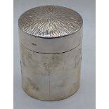 A 20th century silver Modernist box, the lid with bark effect, hallmarked London, 1972, maker NPL,