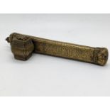 An Ottoman Empire/Turkish Islamic brass scribes box, L.22cm