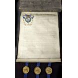 Grant of Arms Manuscript & Victoria Regina box for William Joseph-Denison to use the name Denison