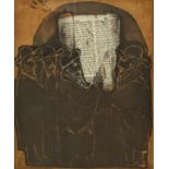 Lennart Rosensohn (Swedish, 1918-1994), A Rabbi Reading The Torah, aquatint, signed in pencil,