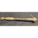 A 19th century Spanish Colonial quirt or whip, wooden handle with silver mounts marked 800, South