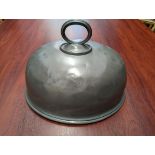 A large pewter meat cover