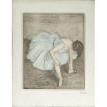 Edgar Degas (1834-1917), Danseuse Assise, 1882, etching with aquatint, signed in pencil to lower