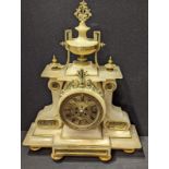 An early 20th century French onyx mantel clock, H.40cm