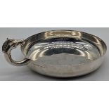 A Hermes silver plated dish, horse handle, stamped Hermes Paris, D.14cm