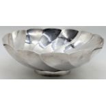 A large Japanese Okubo silver bowl, marked to base Sterling Okubo 950., 622g, H.8.5cm D.24cm
