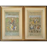 A pair of Indian watercolours depicting hunting scenes