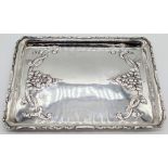 An Art Nouveau silver tray, repousse embossed, hallmarked Chester, 1907, maker Clarke & Sewell,