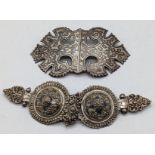 Two Indian or Middle Eastern Islamic Silver Belt Buckles