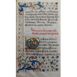 Book of Hours, 14th/15th century, 42 leafs, one illuminated manuscript, in Latin, on vellum, later