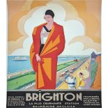 After P.Commarmand, Brighton French Railways Deco poster, offset lithograph, 1960s printing, full