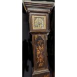 A 19th century Chinoiserie long case clock, 8 day movement