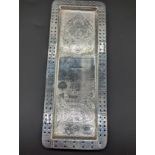 A Victorian Goodall & Son of London silver cribbage board, inscribed with Goodall crest and Jack