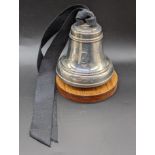 An Anthony Gordon Elson silver bell, crowned crest Derby 200, hallmarked London, 1979, maker A.G.E.,