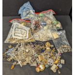 A large collection of costume jewellery, some silver