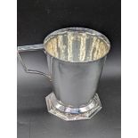A Rodger Edgar Stone silver mug, octagonal base, hallmarked London, 1932, maker mark R.E.S., 200g,