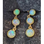 A pair of 9ct gold Opal earrings