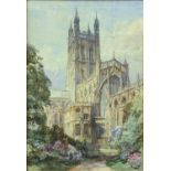 Henry Charles Brewer (British, 1866-1950), Gloucester Cathedral, watercolour, signed, together