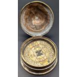 An 18th or 19th century Ottoman Turkish prayer direction compass, D.5cm