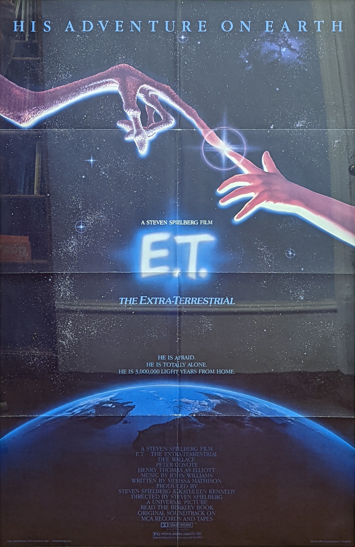 E.T. movie poster, 1982 issue, 102cm x 67cm