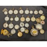 A large collection of pocket watches to include 8 silver examples