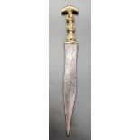An African bronze dagger, L.24.5cm