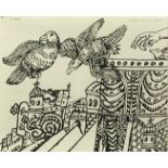Alan Davie (British, 1920-2014), Opus G.7.96 (8) (2 birds), 1996, gouache on paper, H.28cm W.34cm,