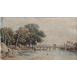 John Varley The Elder (1778-1842), a Riverscape scene, 1838, watercolour, signed and dated lower